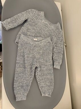 GAP BABY Light Blue and Cream Knit Sweater set